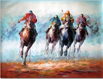 courses de chevaux œuvre au couteau Peinture à l'huile